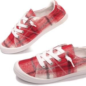 Women's Slip On Canvas Sneaker Low Top Casual Walking Shoes Classic Comfort Flat